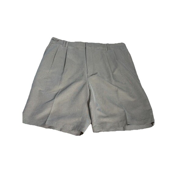 Greg Norman Collection Golf Shorts Mens 36 Beige-Khaki Polyester Pleated SHARK - Picture 1 of 7